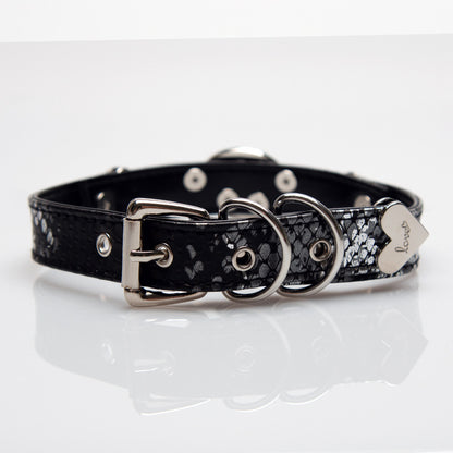 Collier ras du cou en cuir motif serpent sous-culture punk