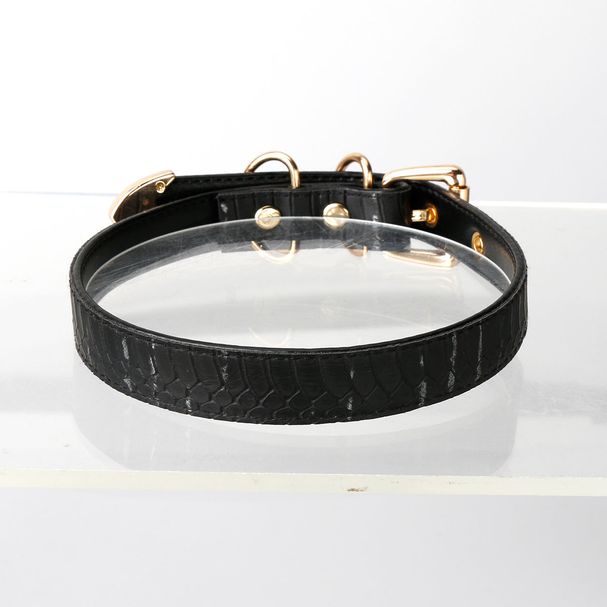 black crocodile pattern choker