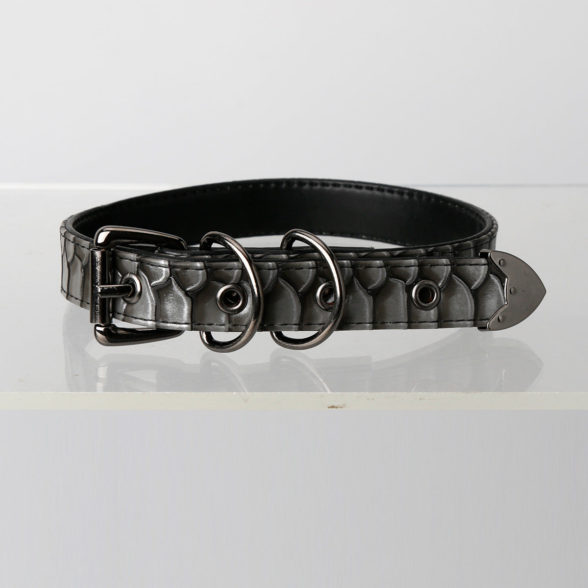 black crocodile pattern choker