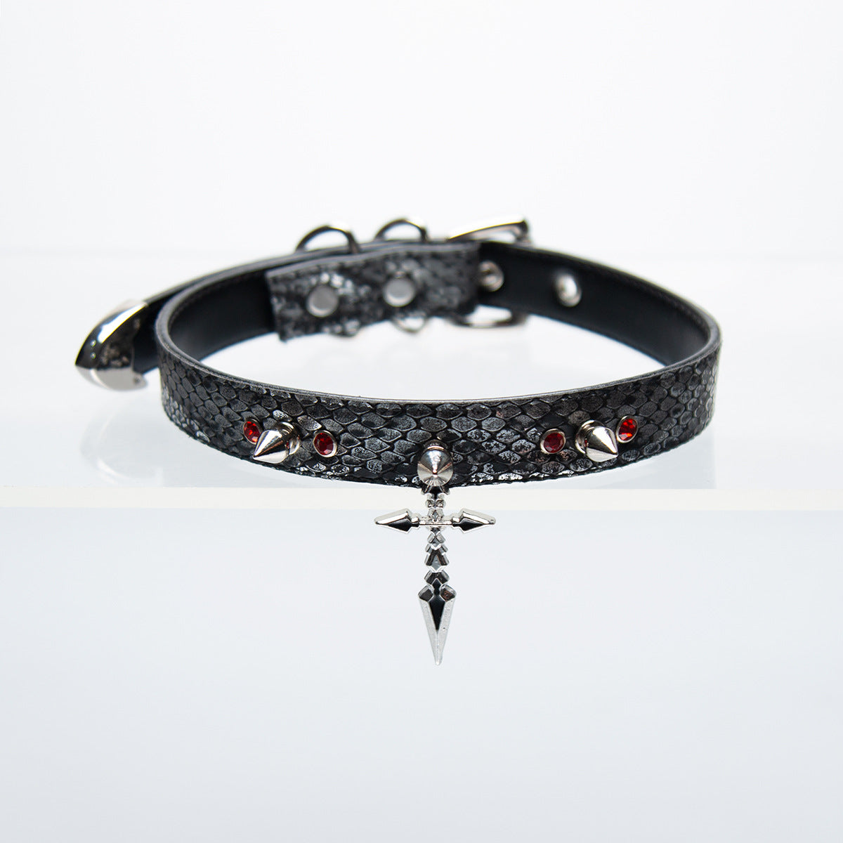 Snake print niche collar choker punk gothic subculture style