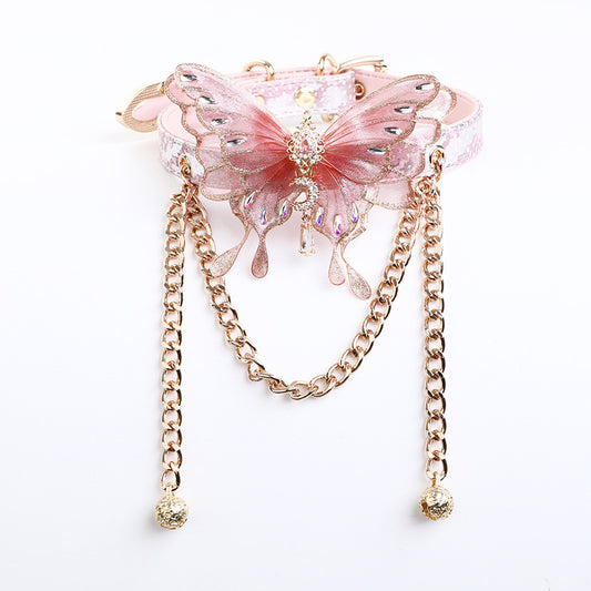 Pink butterfly design choker | clavicle chain | traction rope