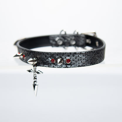 Snake print niche collar choker punk gothic subculture style