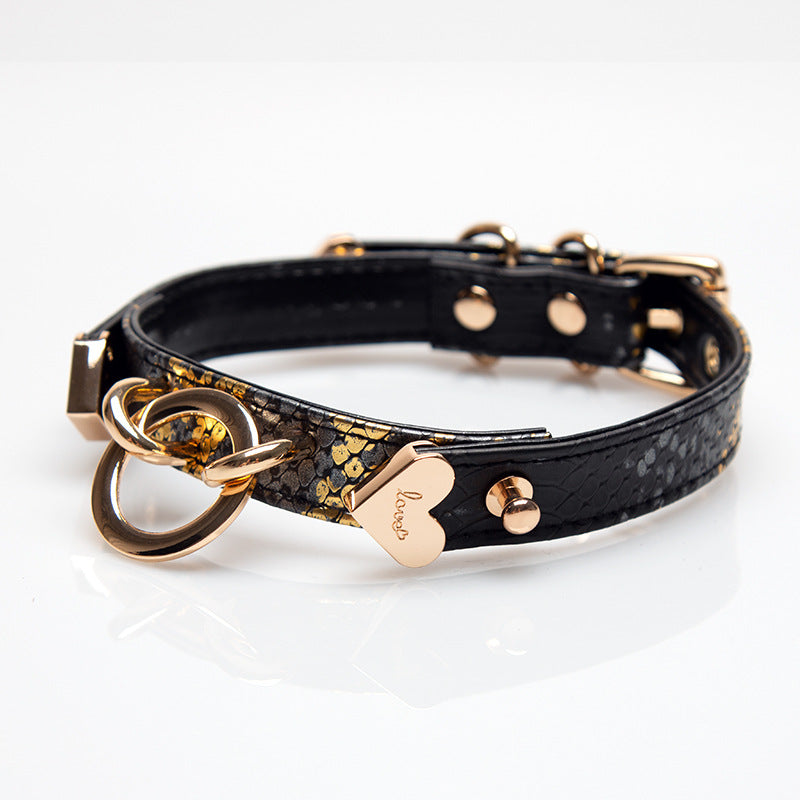 Collier ras du cou en cuir motif serpent sous-culture punk