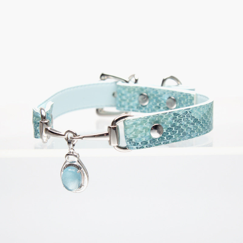 Aqua snake pattern choker | designer pendant