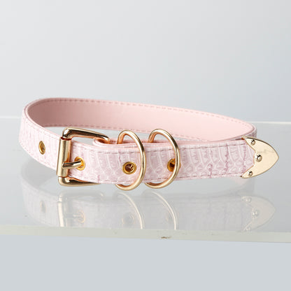 pink crocodile pattern choker