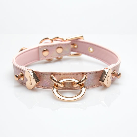 VELVECUFFS pink leather  choker