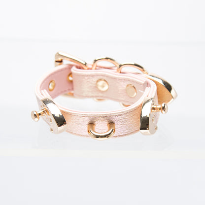 Leather double heart design bracelet | Cuff