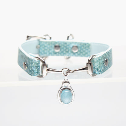 Aqua snake pattern choker | designer pendant