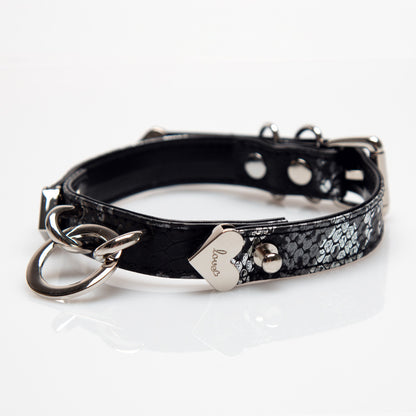 Collier ras du cou en cuir motif serpent sous-culture punk